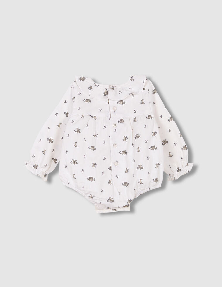 Conjunto De Ranita Y Capota Blanco Roto
