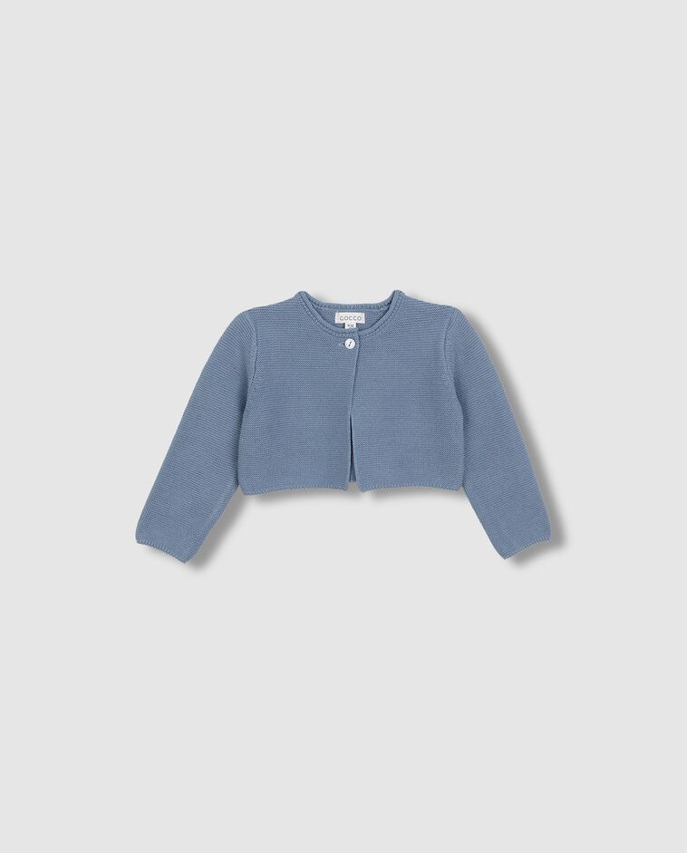 Chaqueta corta punto bobo azul