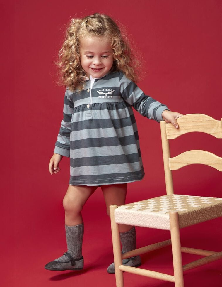 Vestido polo bordado verde