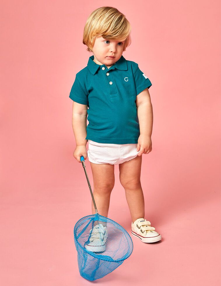 Polo de piqué azul