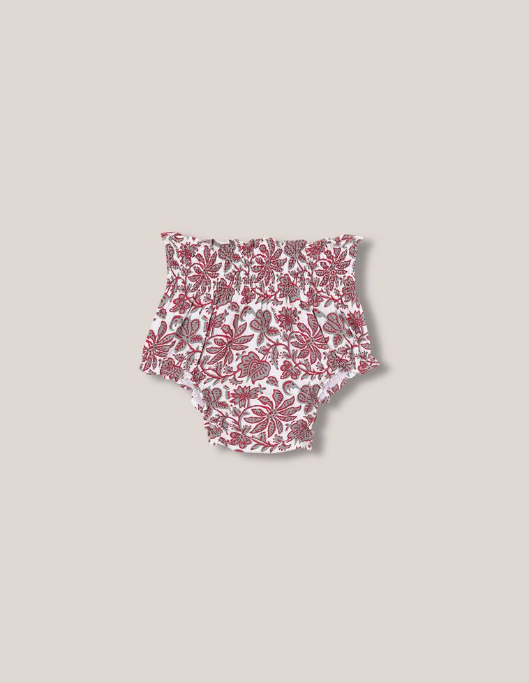 Bombacho estampado flores grandes blanco