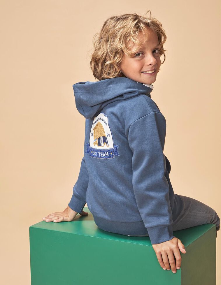 Sudadera con cremallera azul