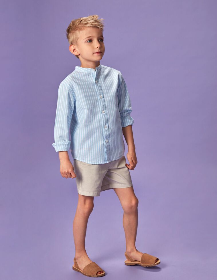 Camisa mao rayas blanco de niño Gocco