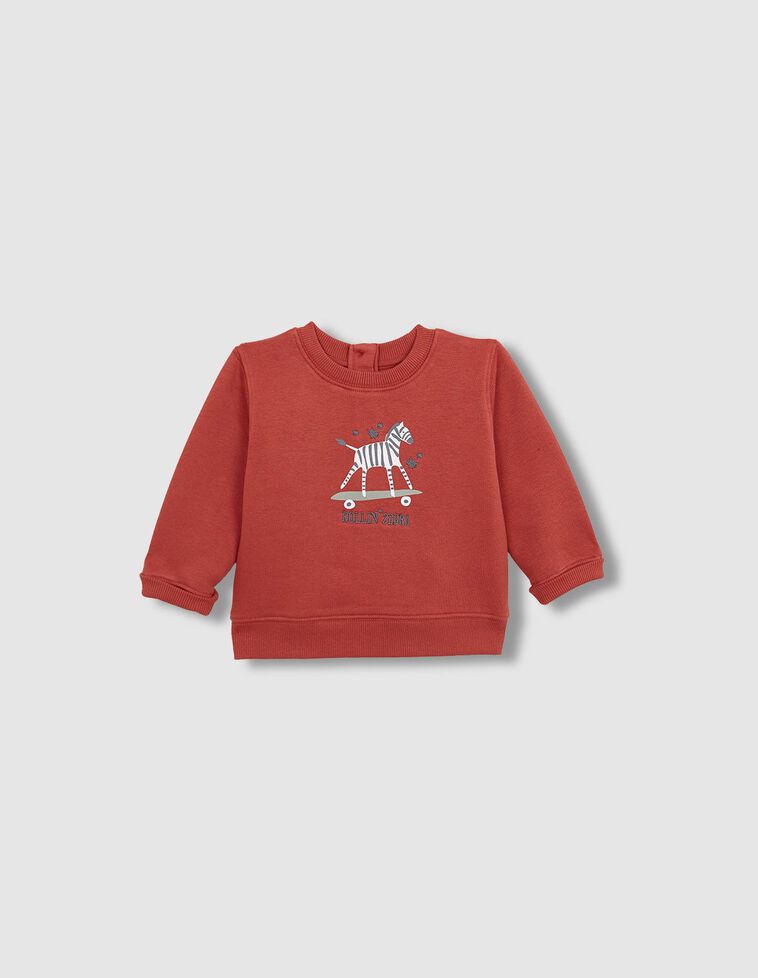 Sudadera con print cebra granate