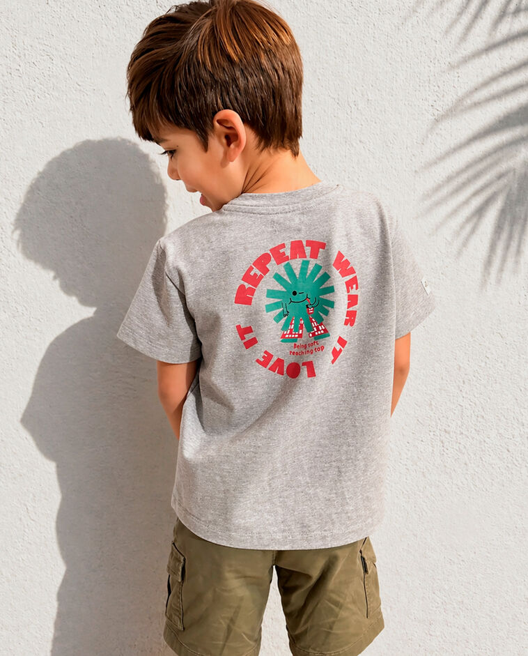 Camiseta con estampado gris