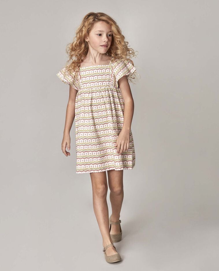 Vestido print ikat blanco
