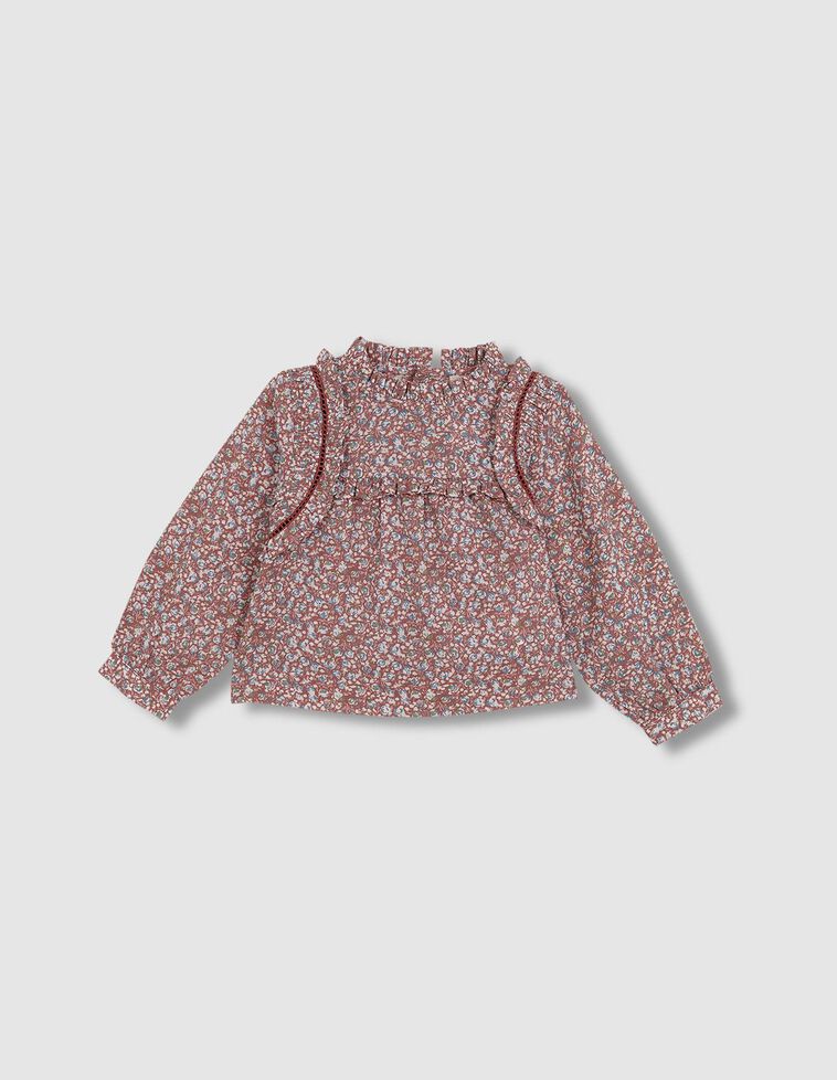 Blusa estampado florecitas granate