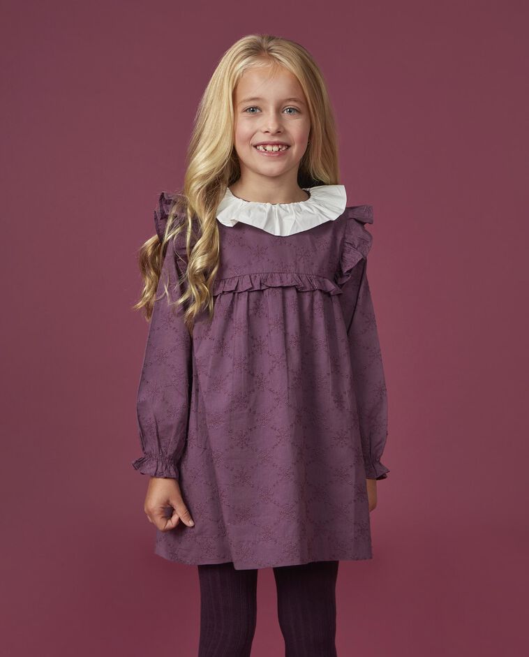 Vestido openwork morado ni&ntilde;a