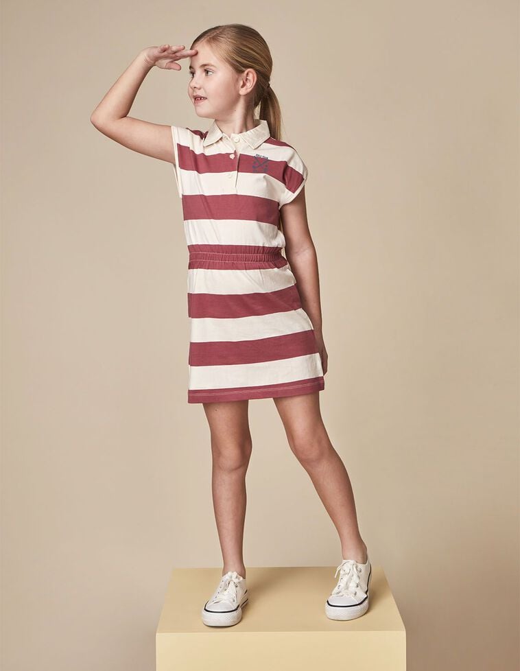 Vestido polo rojo de rayas golf club