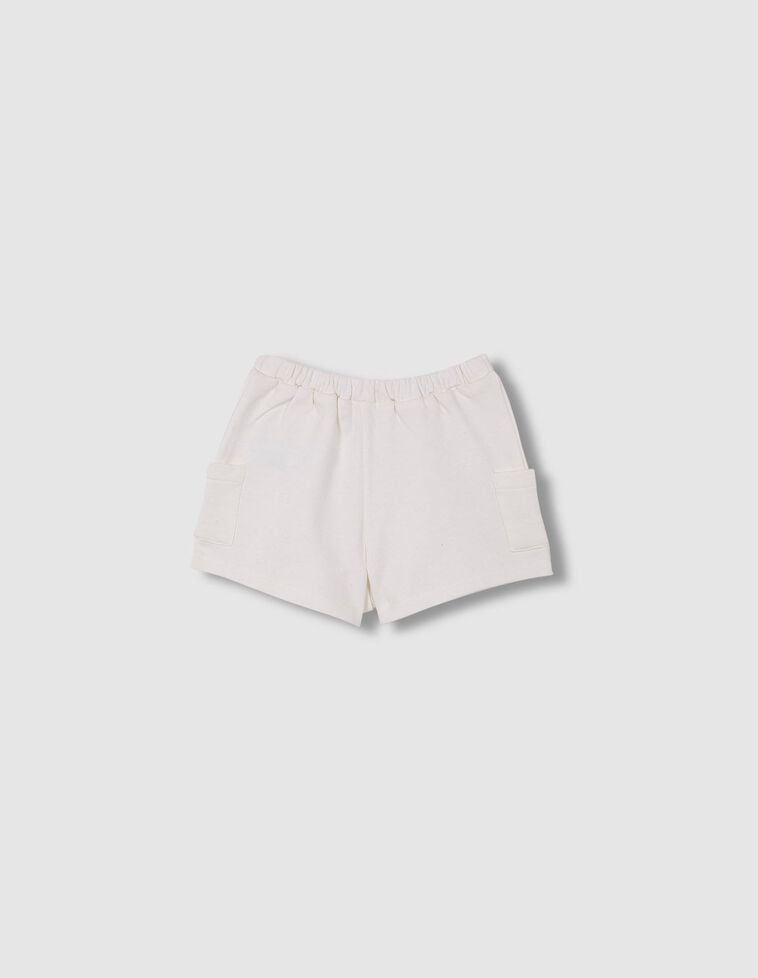 Falda pantalón de felpa blanco roto 