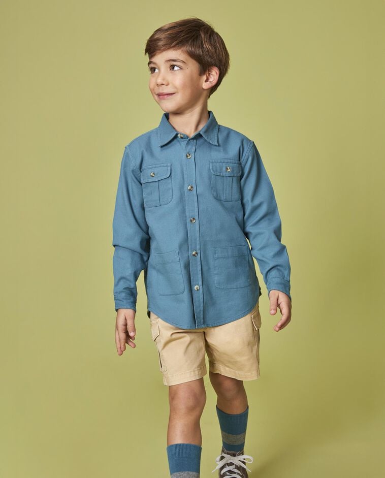 Camisa de cuadro bolsillos azul