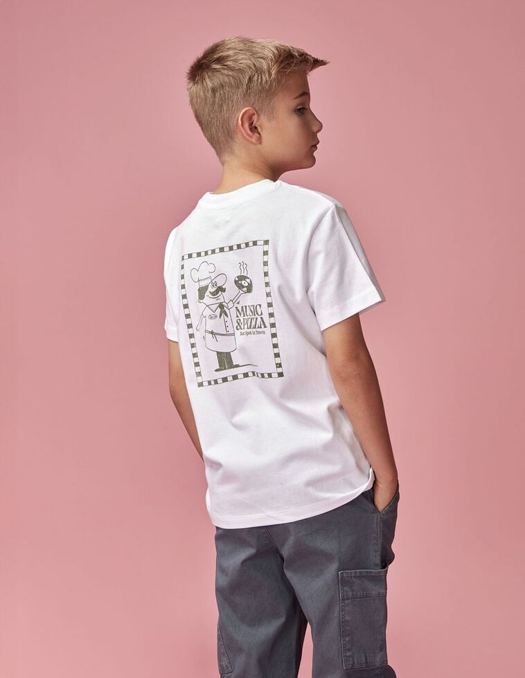 Camiseta print music blanco