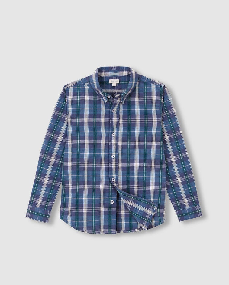 Camisa de cuadros verde ni&ntilde;o