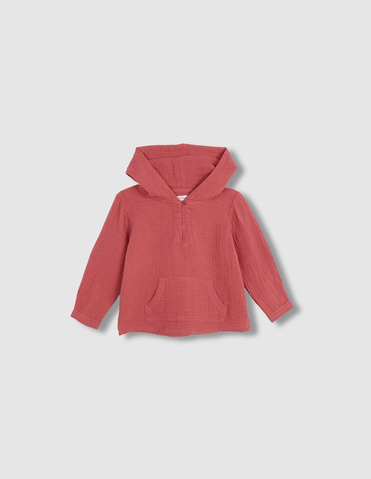 Sobrecamisa con bolsillo de canguro rosa