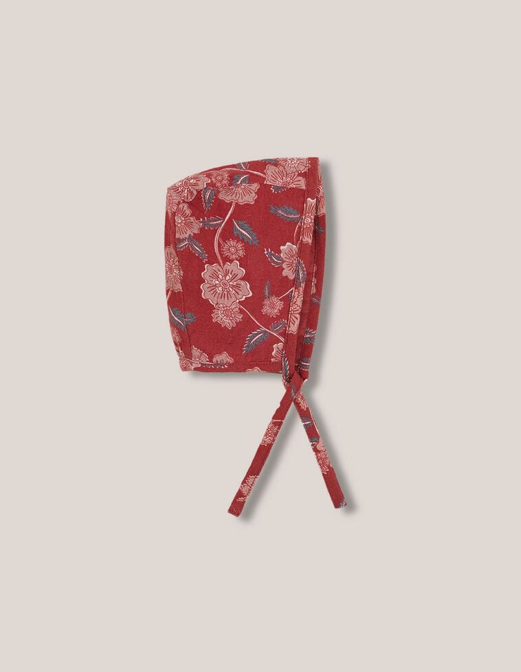 Capota de tejido estampada granate