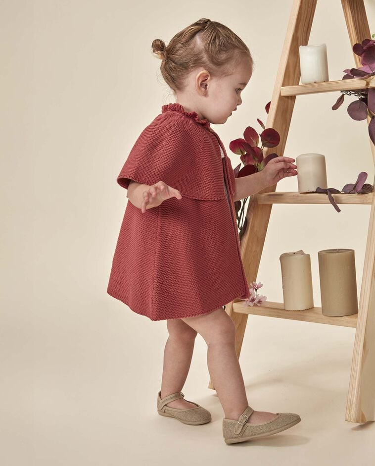 Chaqueta capa coral oscuro