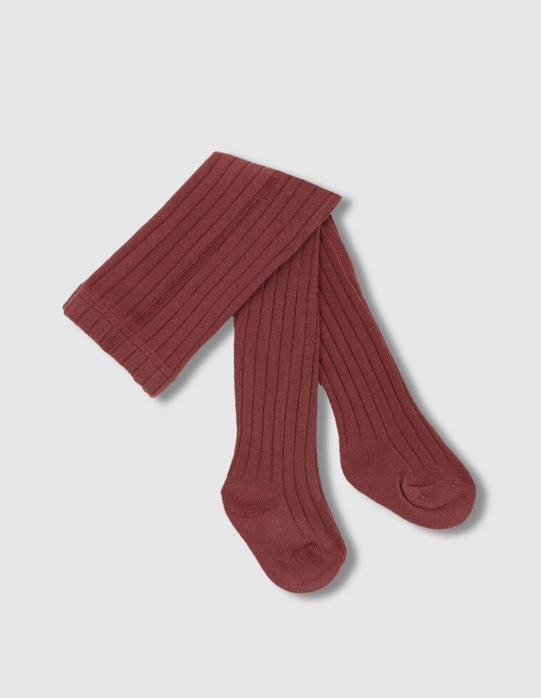 Leotardos de canalé rosa