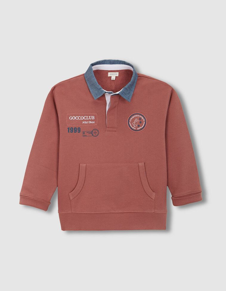 Sudadera coral con bordados