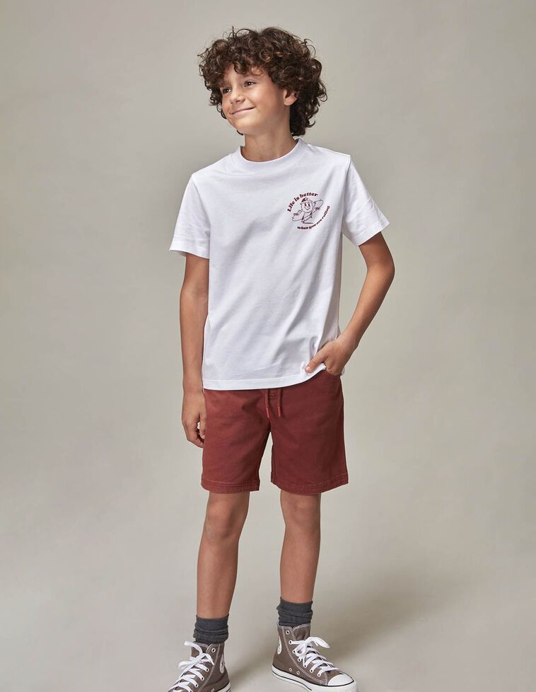 Pantalón con cinturilla elástica rojo