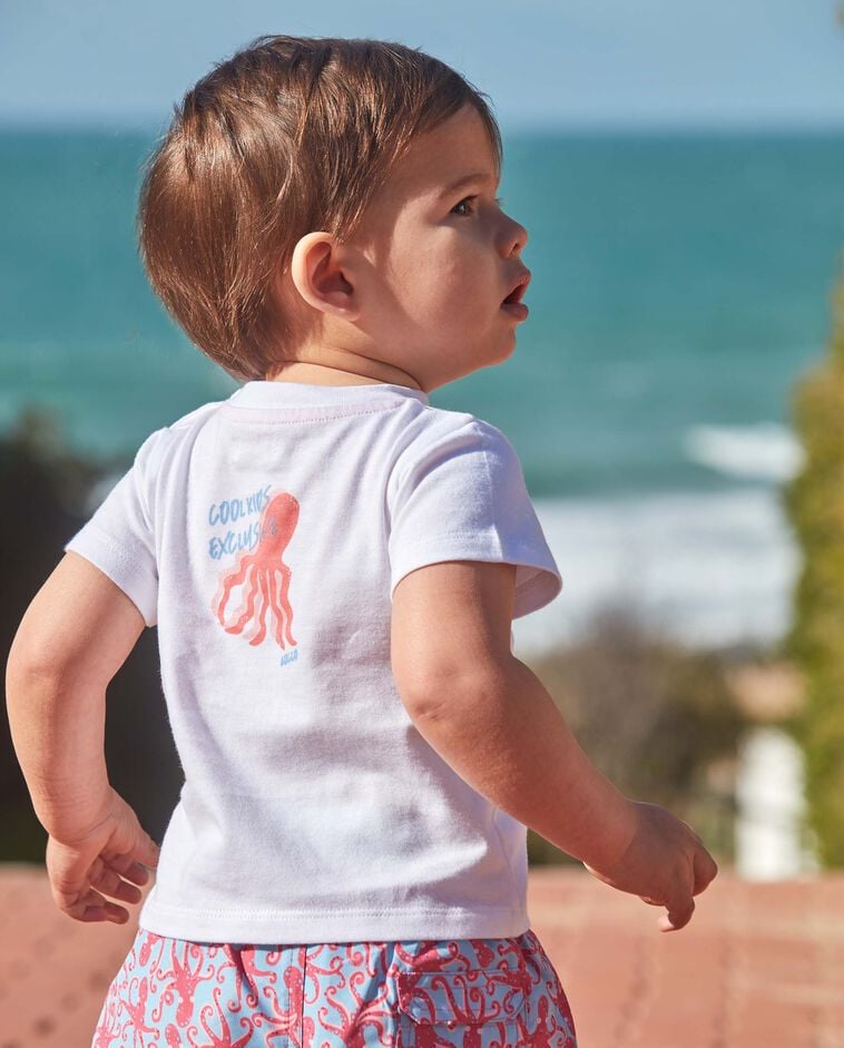 Camiseta pulpo blanco