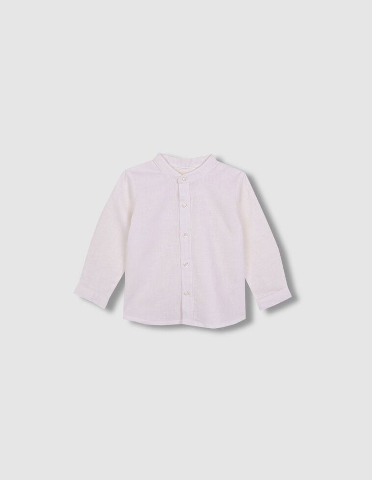 Camisa mao panadera de lino blanco