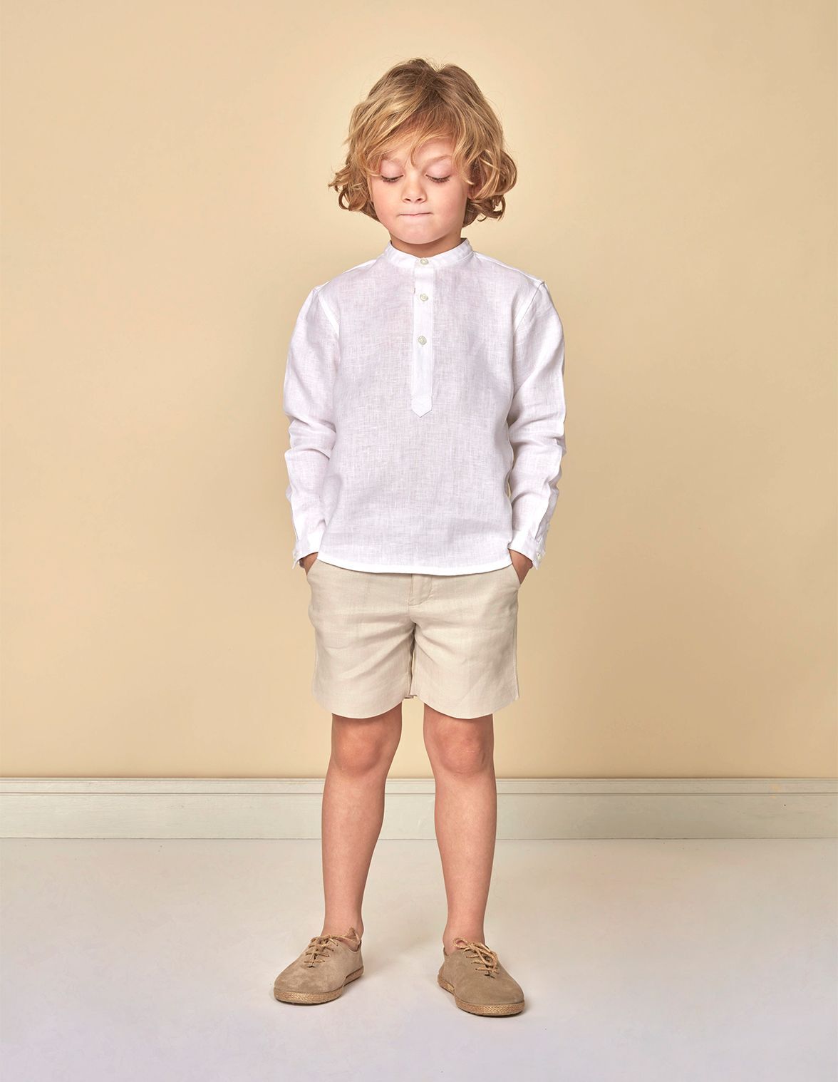 Bermuda lino piedra Ropa infantil