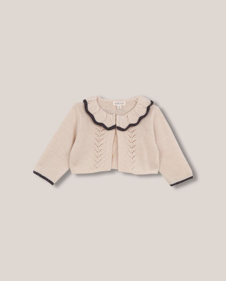Chaqueta de punto con contraste piedra reci&eacute;n nacido