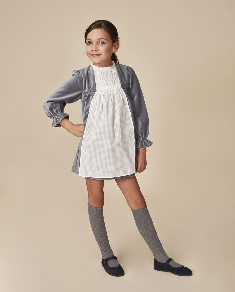 Vestido de terciopelo azul ni&ntilde;a