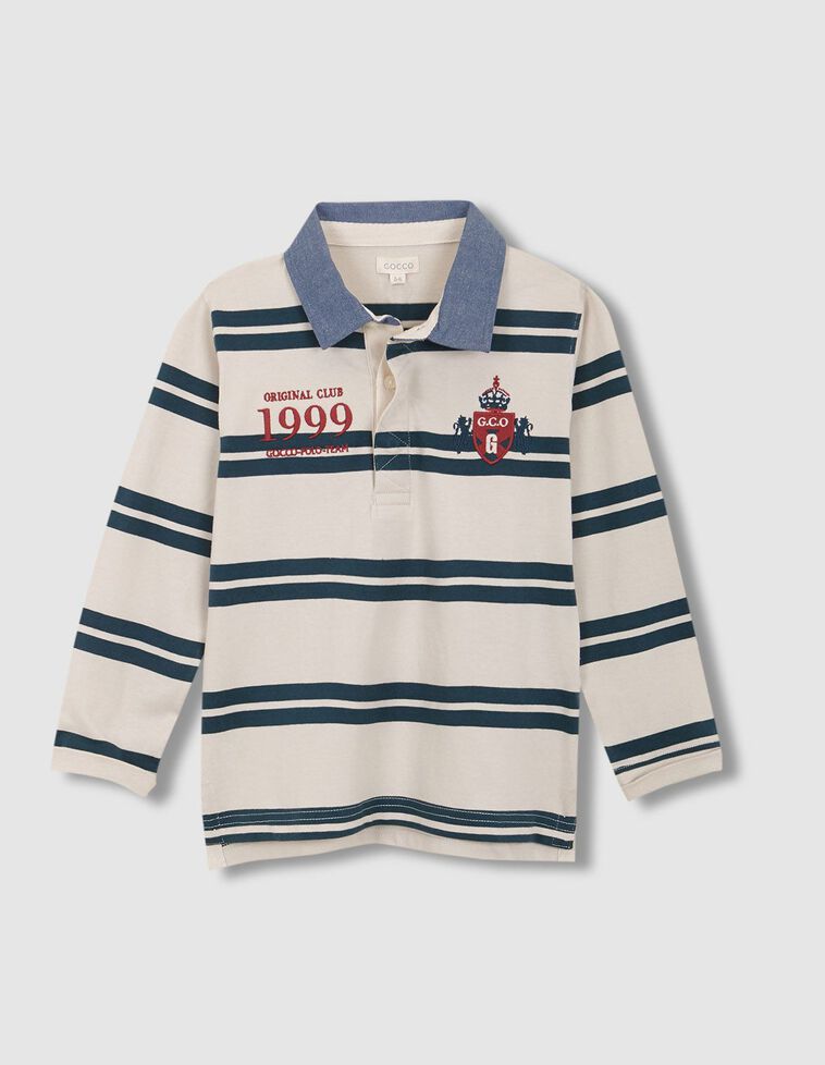 Polo rayas gris