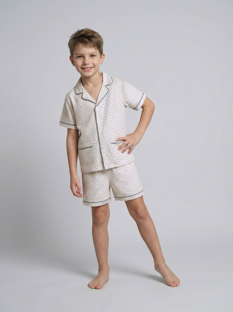 Pijama de punto blanco