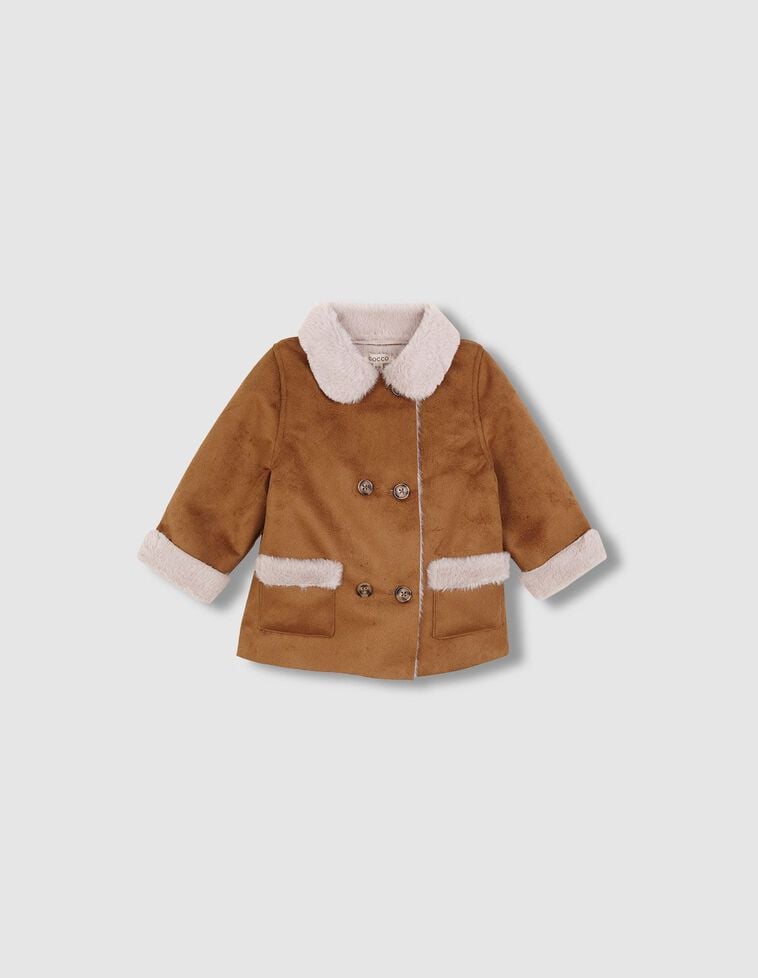 Abrigo de doble botonadura camel
