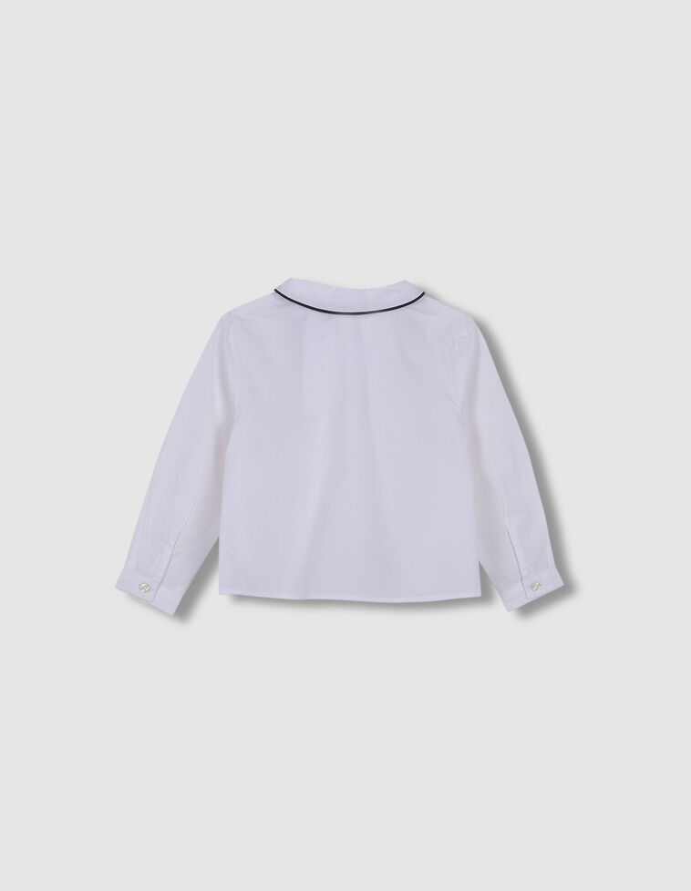 Camisa Cuelo Vivo Contraste  Blanco Optico