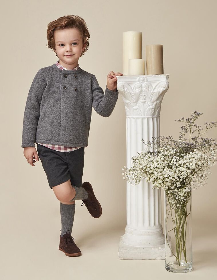 Chaqueta de punto con lana gris Chaqueta de punto con lana gris