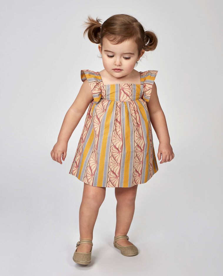 Vestido estampado etnico rosa