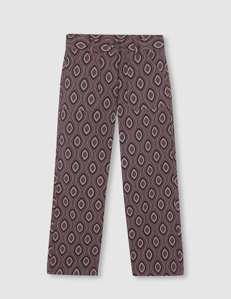 Pantalón de sarga estampado morado Pantalón de sarga estampado morado