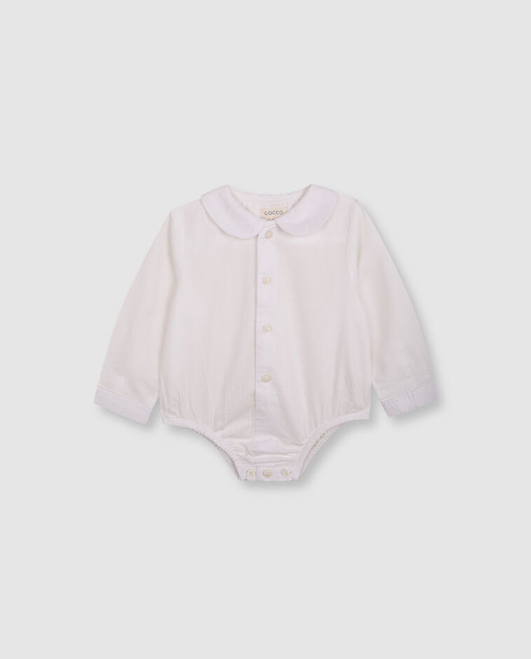 Camisa body cuello beb&eacute; blanco beb&eacute;