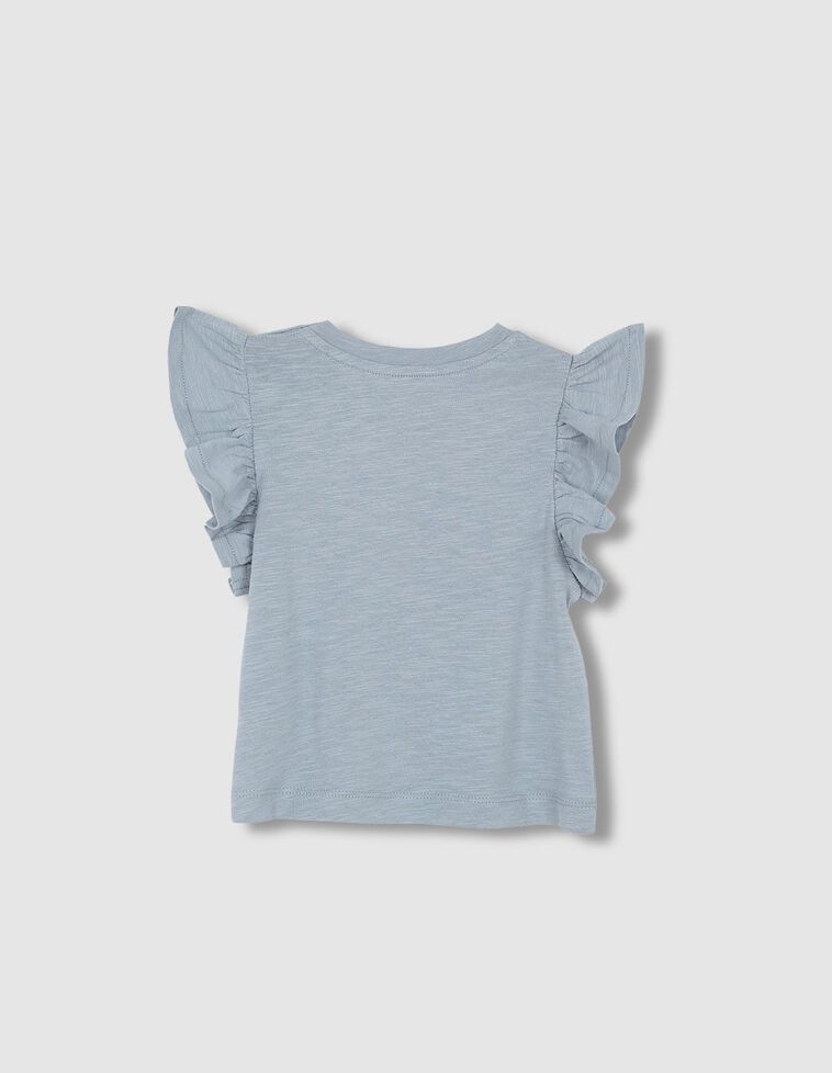 Camiseta con vuelo en las mangas azul