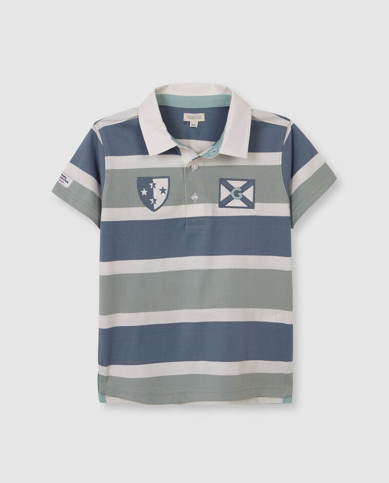 Polo rayas azul y verde 