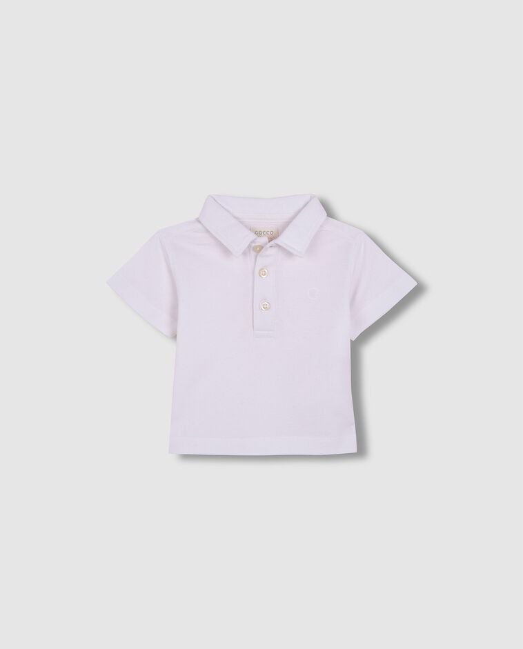 Polo b&aacute;sico de piqu&eacute; blanco