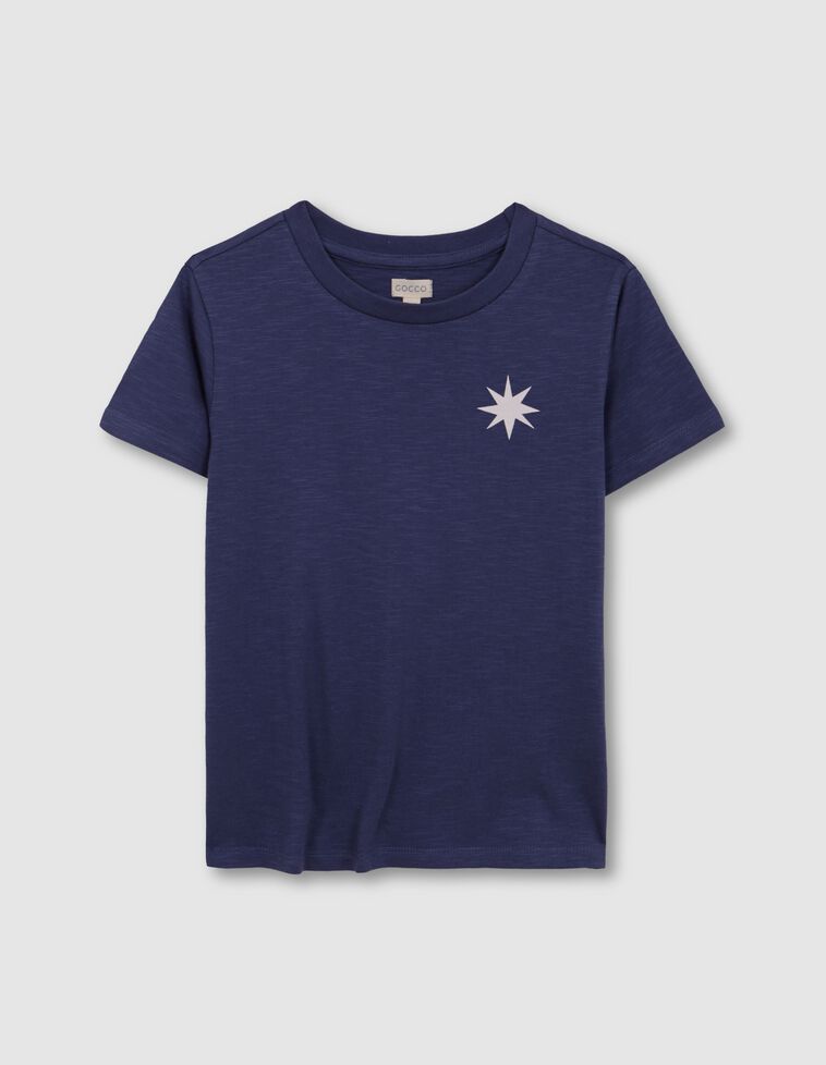 Camiseta azul con estampado estrella crudo azul