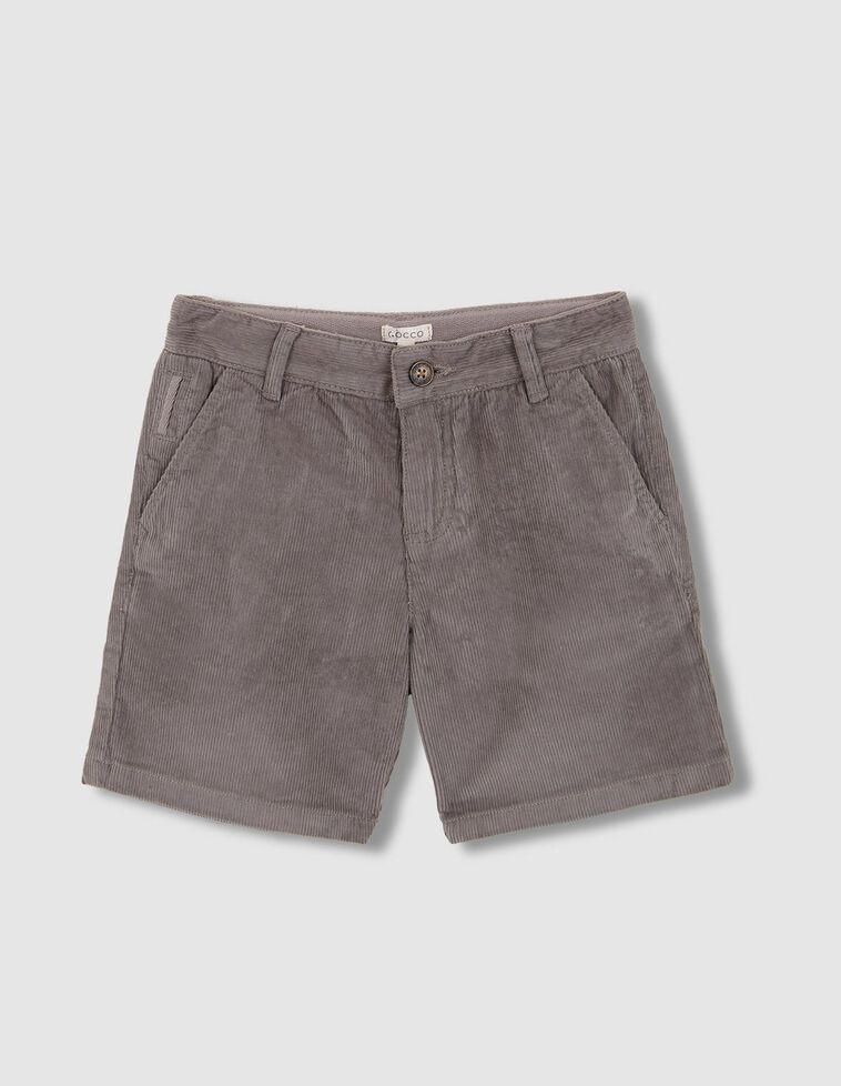 Pantalón corto de pana gris