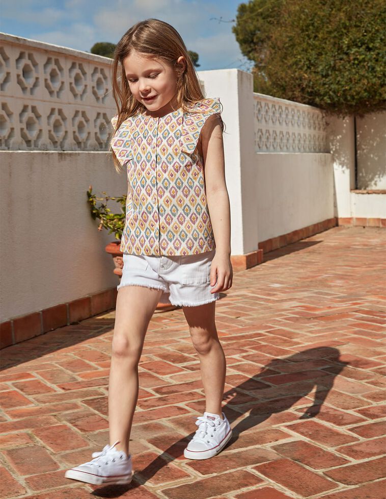 Blusa estampado ikat purpura claro