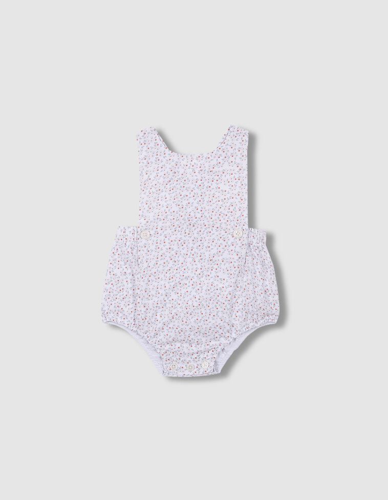 Ranita estampado florecitas gris claro