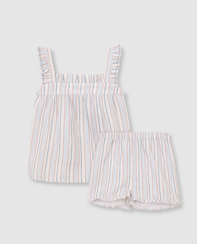 Pijama estampado rayas blanco