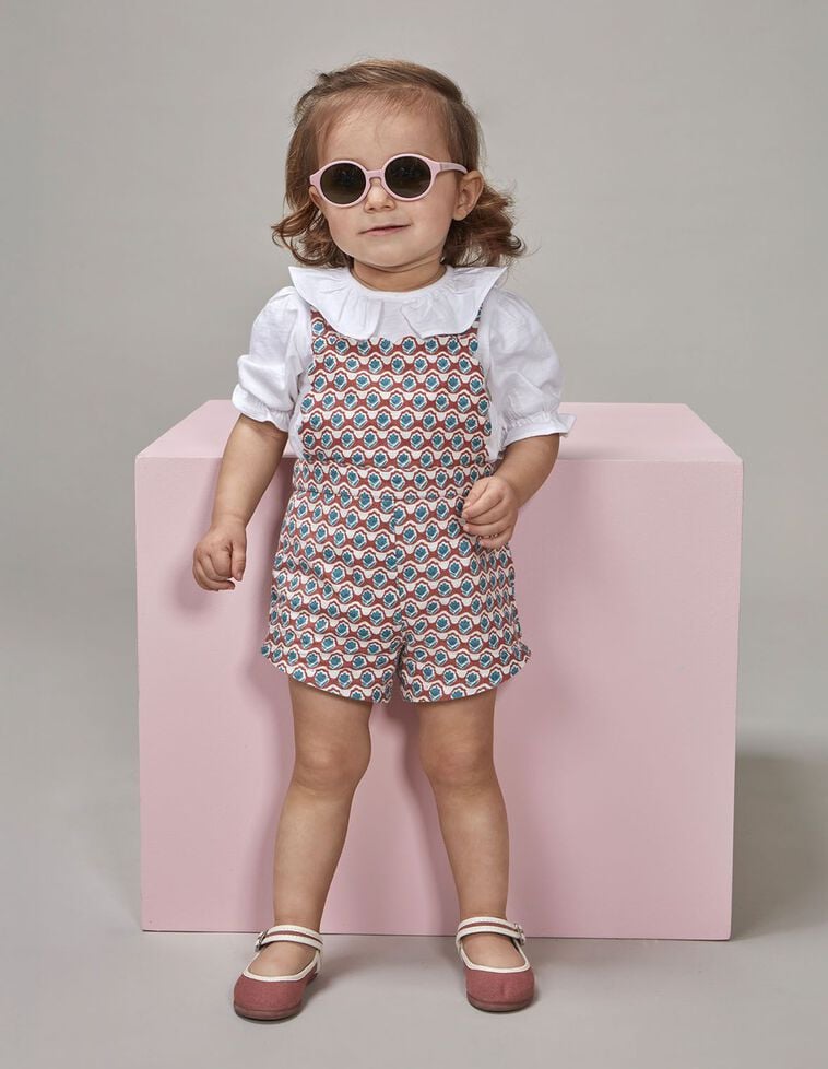 Peto corto estampado con detalles en ondas blanco