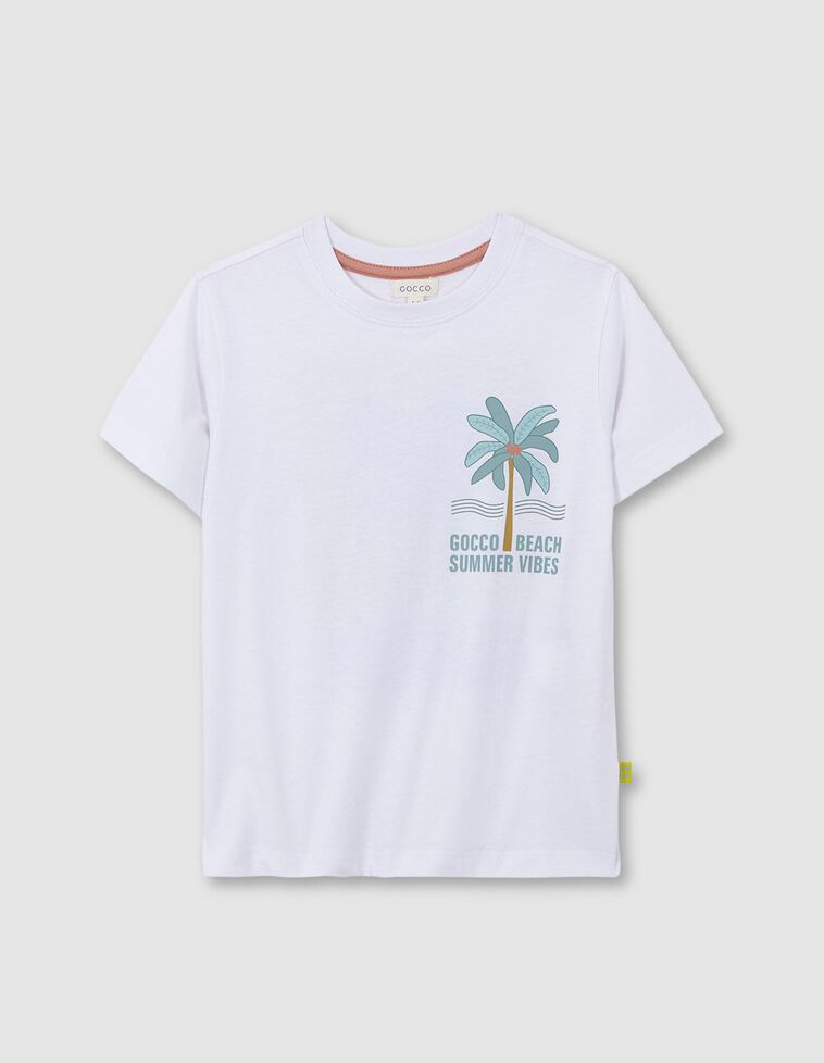 Camiseta print palmera blanco 