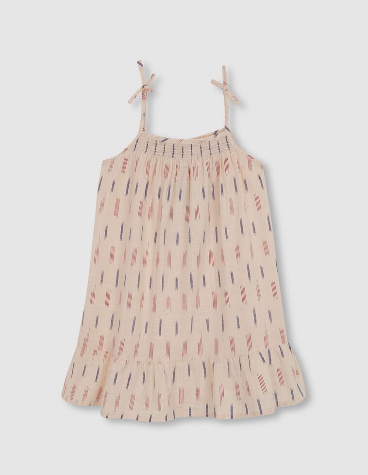 Vestido ikat de tirantes  blanco