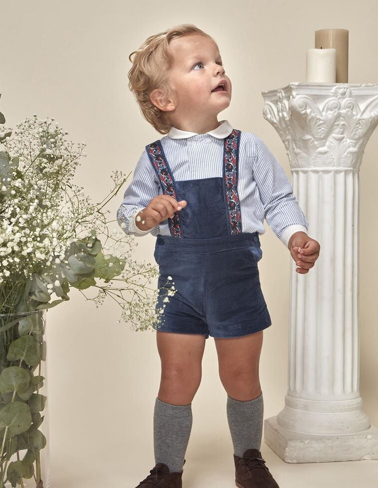 Peto corto de terciopelo azul