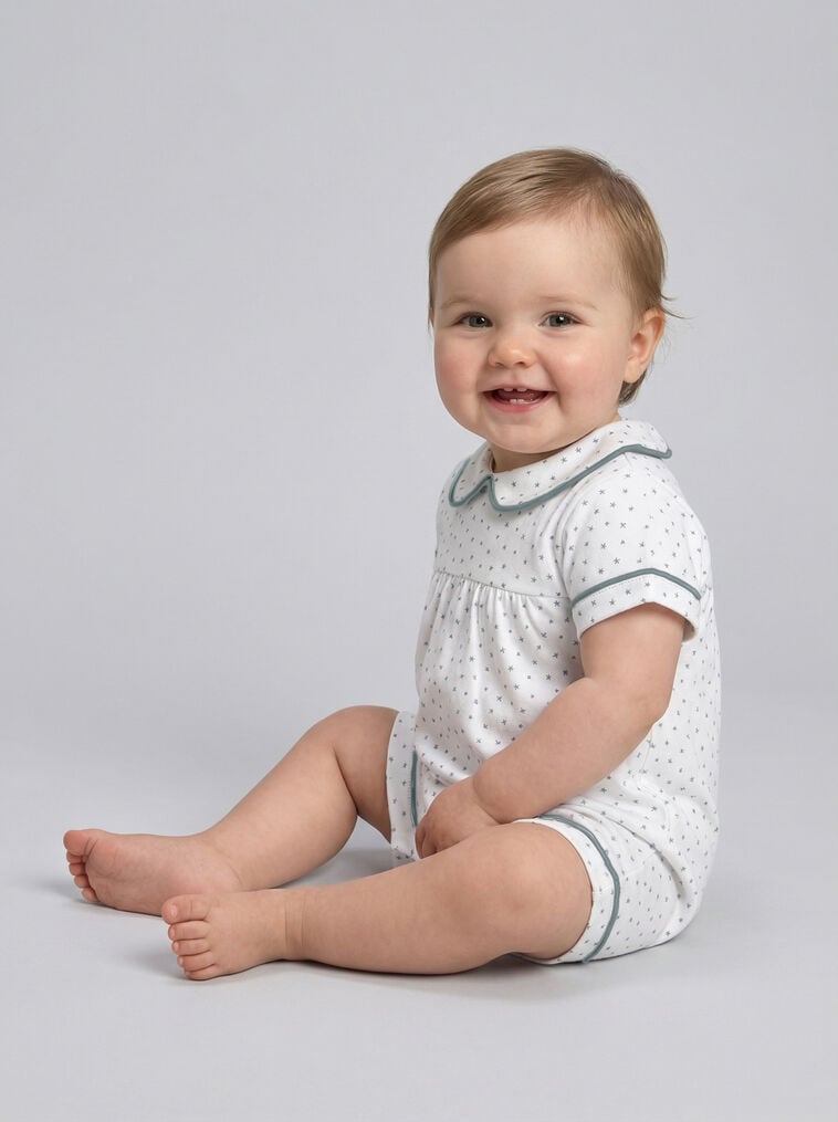 Pijama estampado blanco