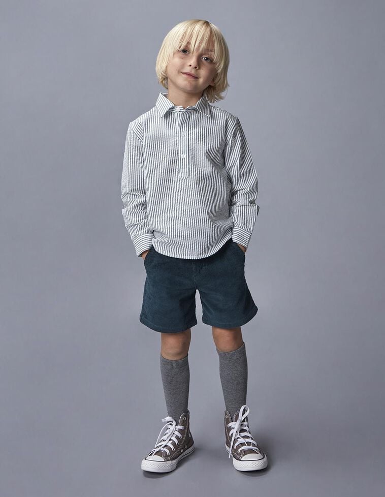 Camisa de rayas azul claro Camisa de rayas azul claro